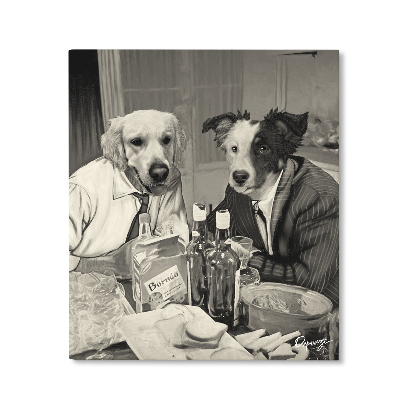 Les Tontons Flingueurs - Portrait Iconique de vos Animaux