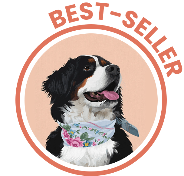 Logo de la Collection Pop Art de tableaux personnalisés pour animaux Pépouze avec un chien en Warhol