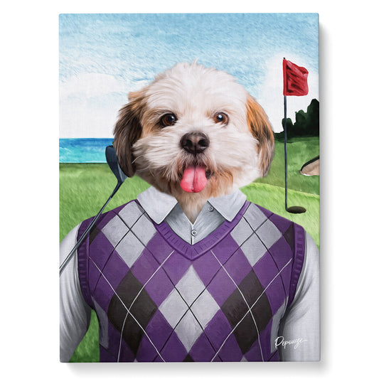 Portrait personnalisé de vos animaux | Sport | Chien en Golfer