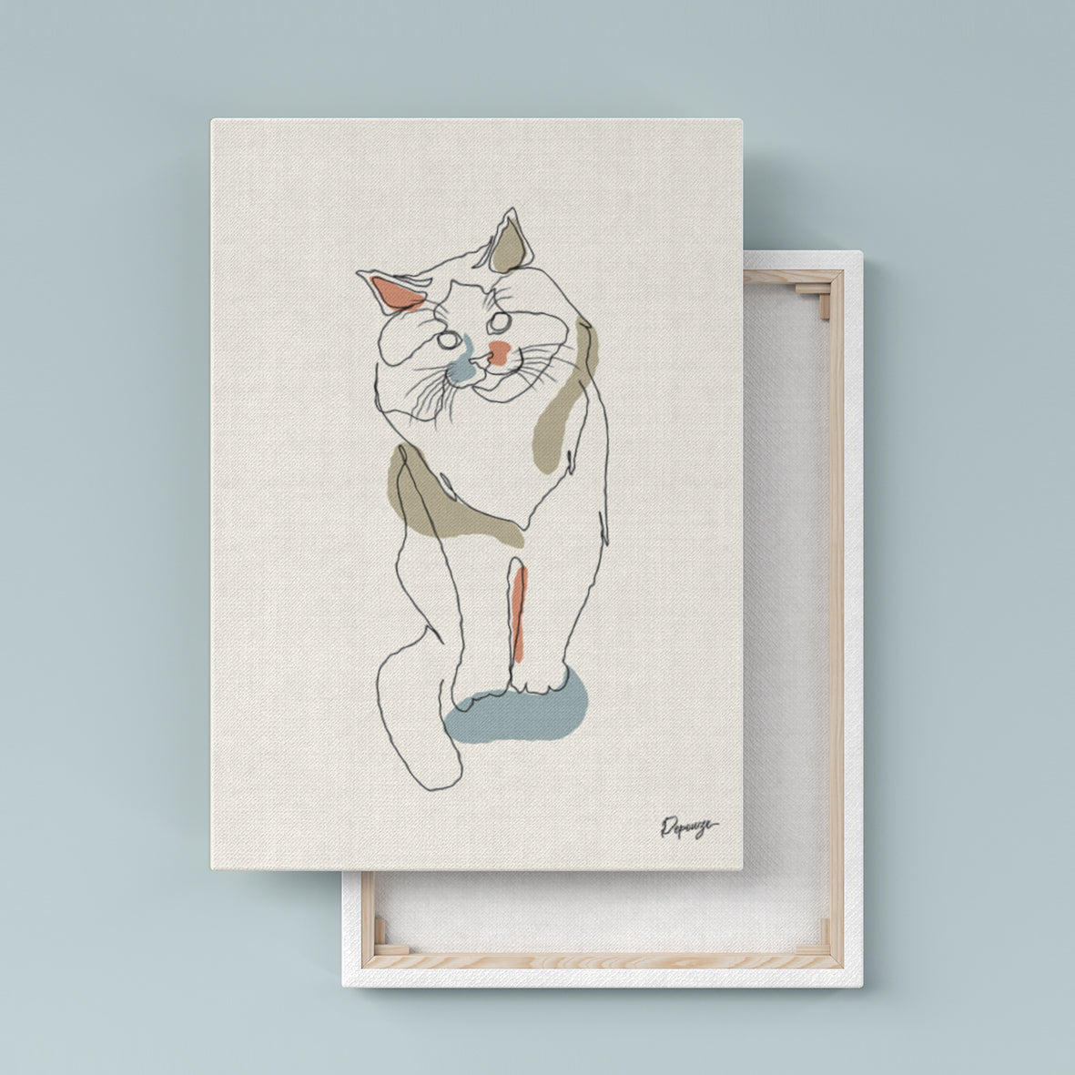 Le Picasso (crème) - Portrait Contemporain de votre Animal