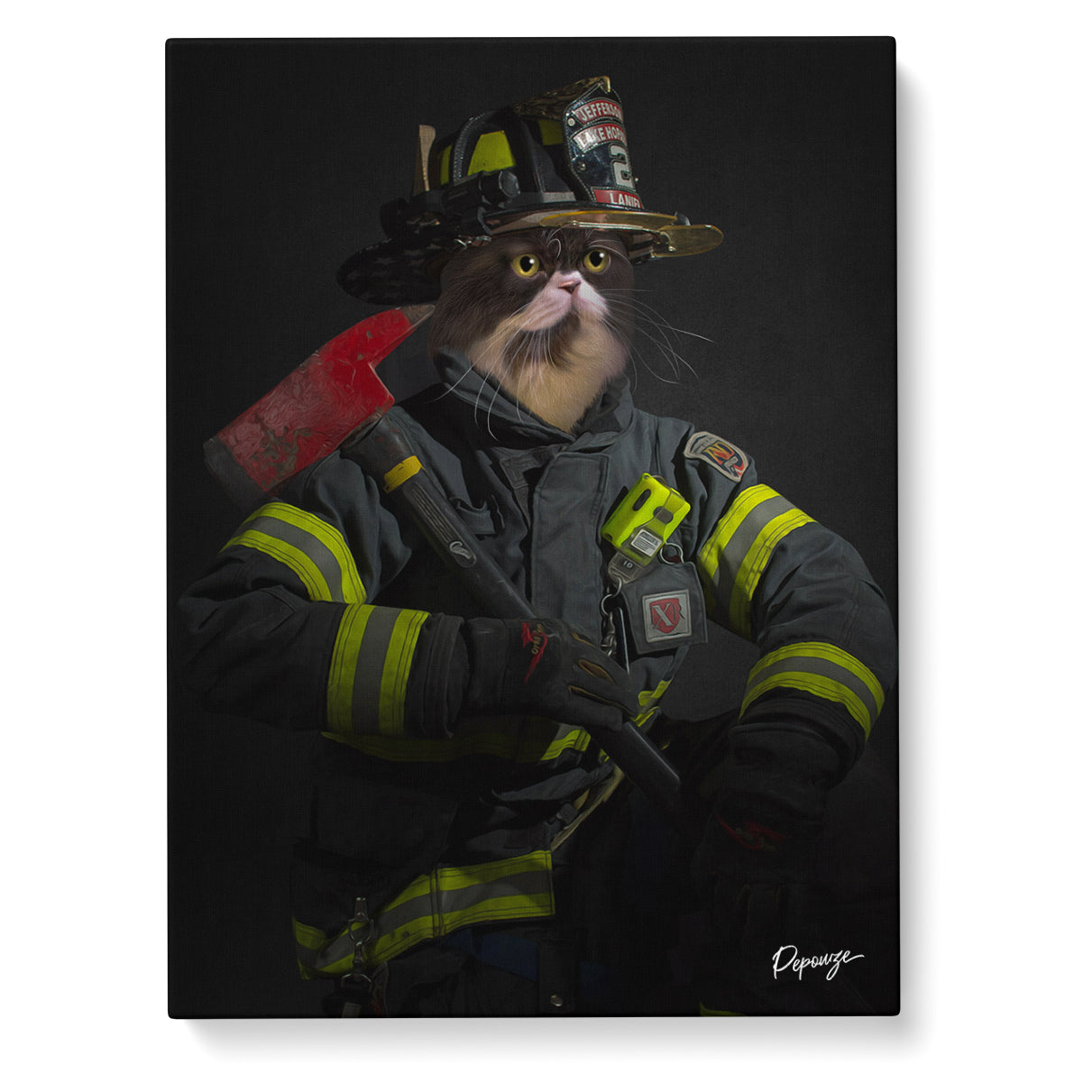 Le Pompier - Portrait Héroïque de votre Animal