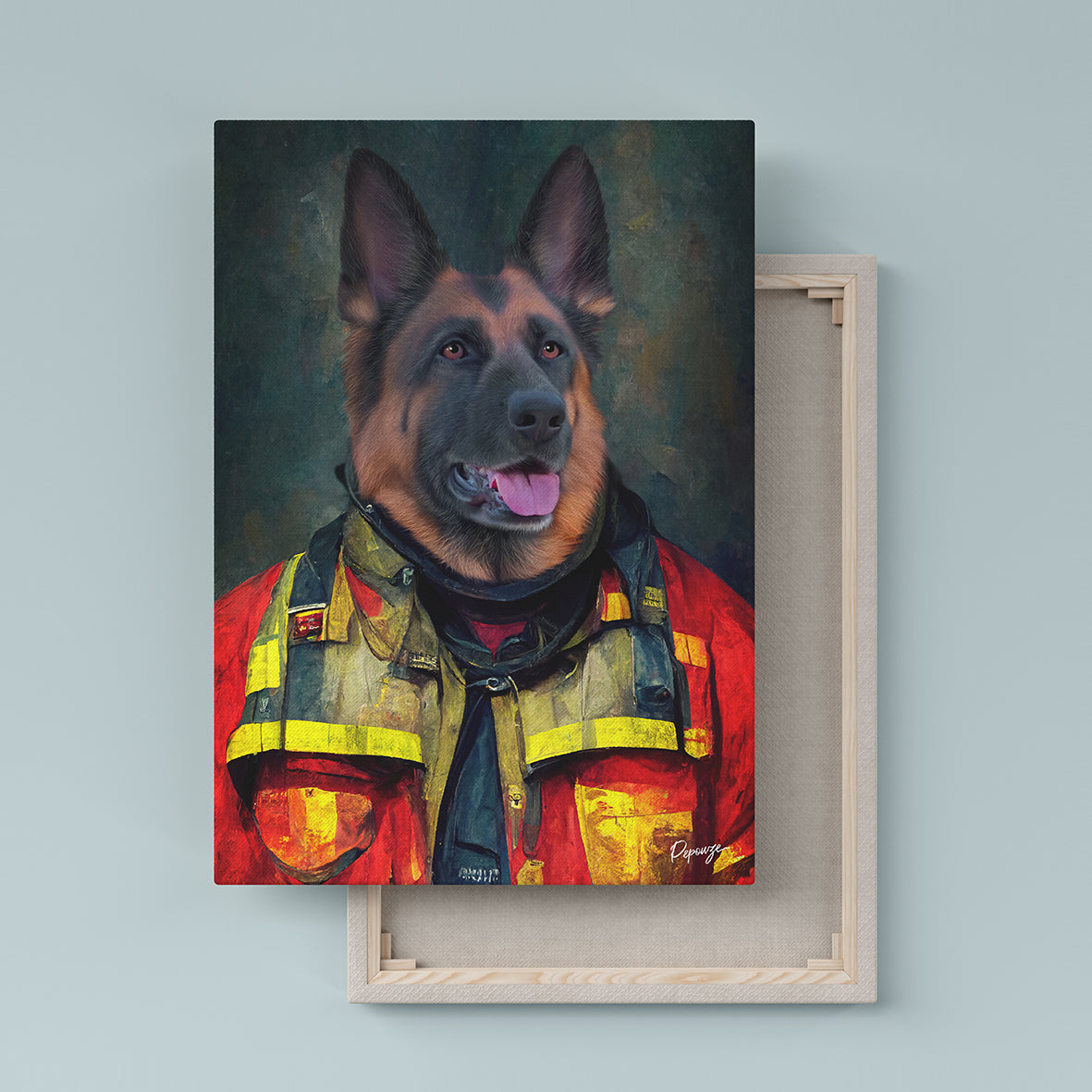 Le Firefighter - Portrait Héroïque de votre Animal