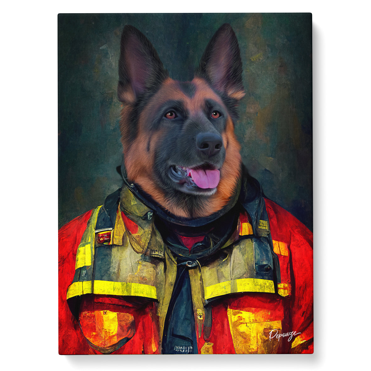 Le Firefighter - Portrait Héroïque de votre Animal