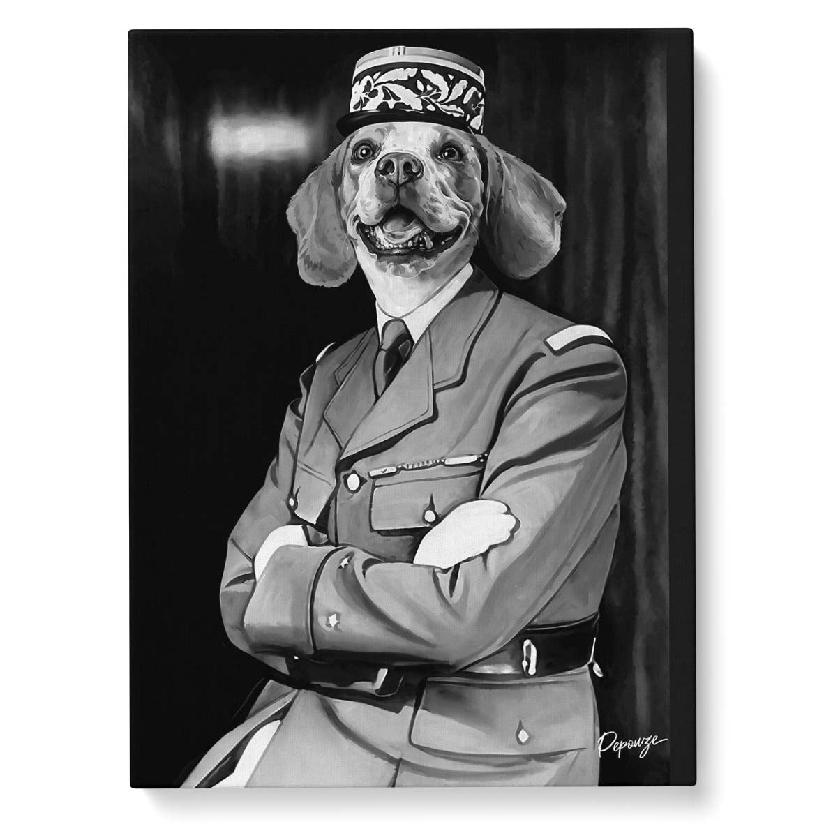 Image du produit De Gaulle - Portrait personnalisé Animal - Style Militaire 🫡