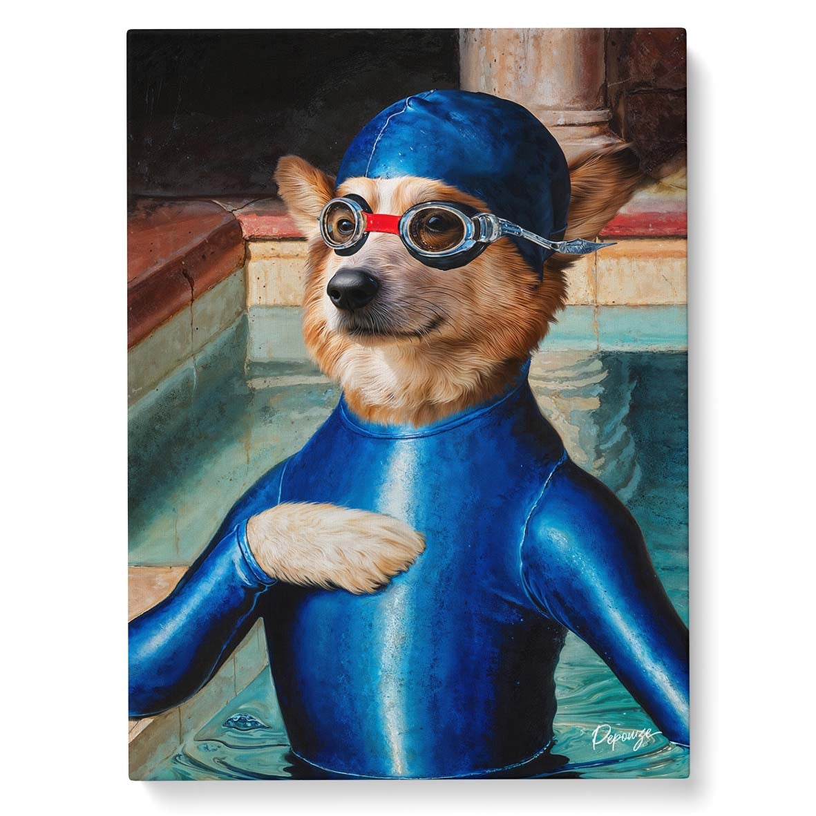 Image du produit Le Baigneur - Portrait personnalisé Animal - Style Aristocrate 🎩