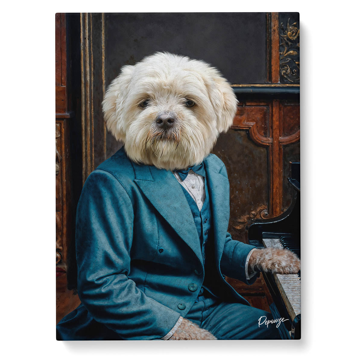 Portrait personnalisé de vos animaux | Aristocrate | Pianiste
