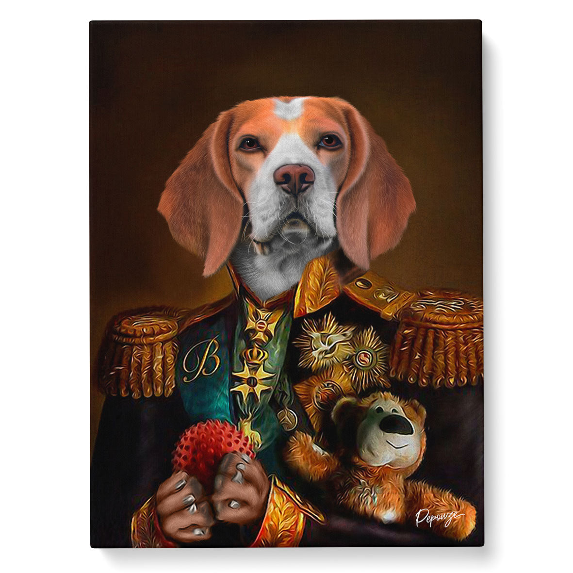 Image du produit Le Royal Doudou - Portrait personnalisé Animal - Style Royal 👑