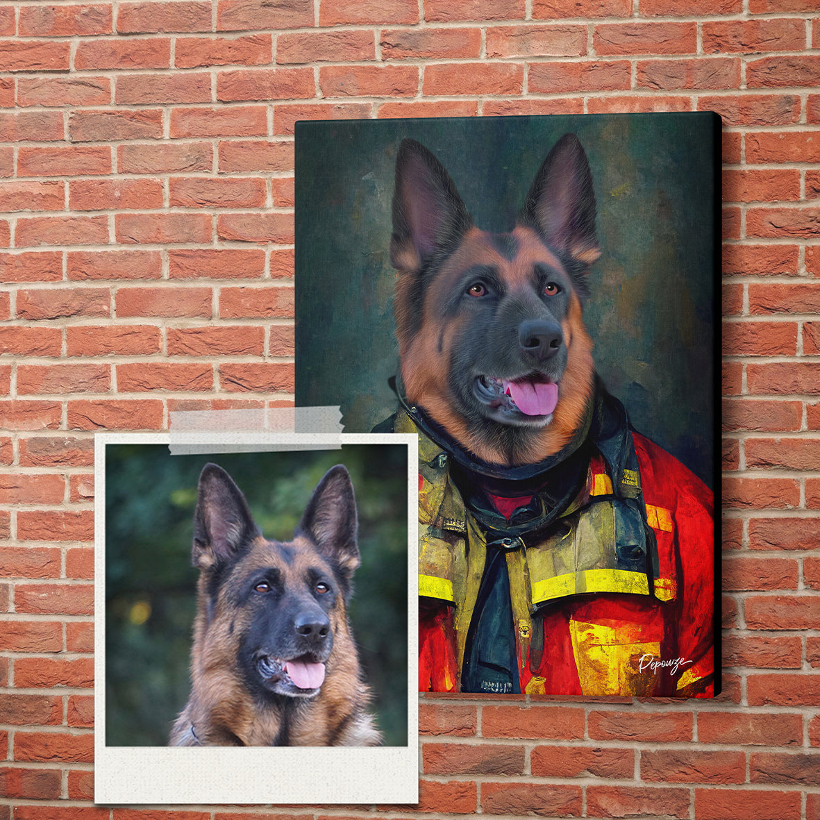 Le Firefighter - Portrait Héroïque de votre Animal