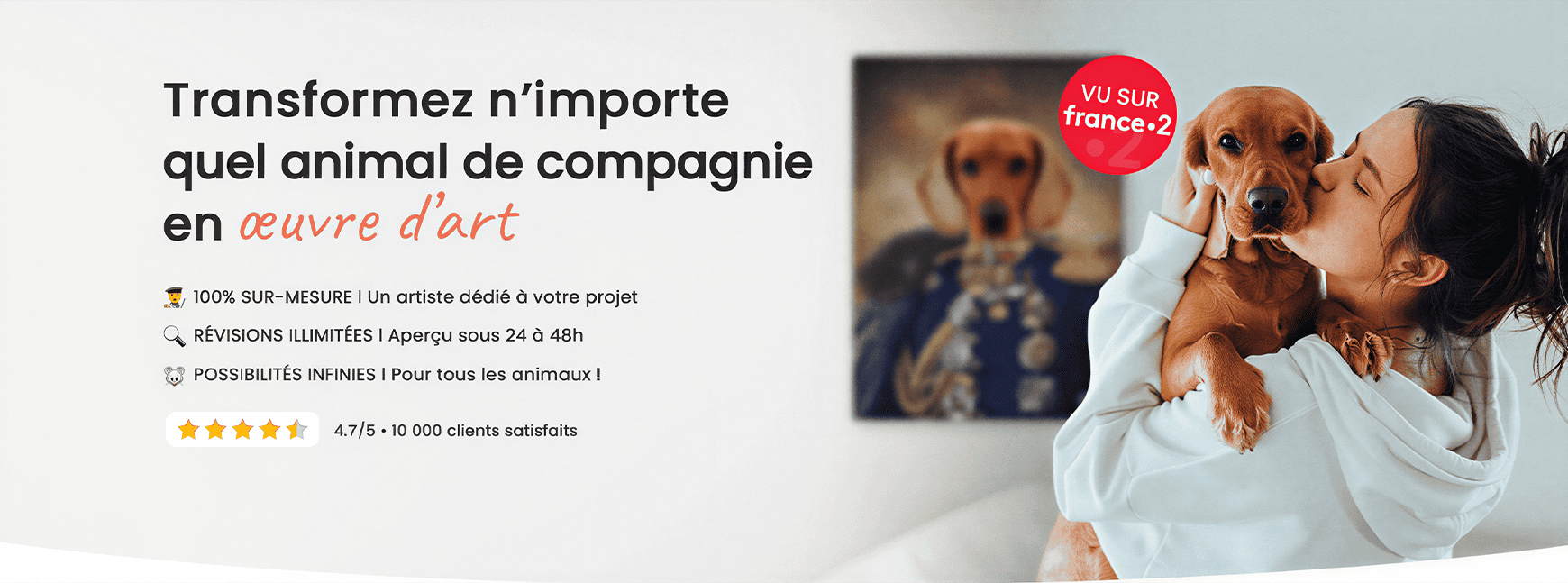 Transformez la photos de votre chien, chat, lapin en un tableau personnalisé