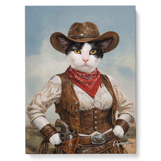 La Cowgirl - Portrait personnalisé Animal - Style Western 🤠