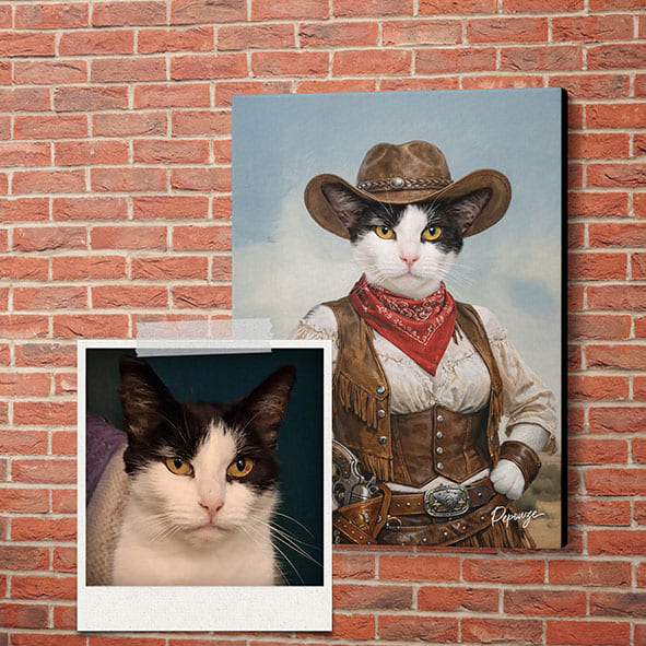 La Cowgirl - Portrait personnalisé Animal - Style Western 🤠