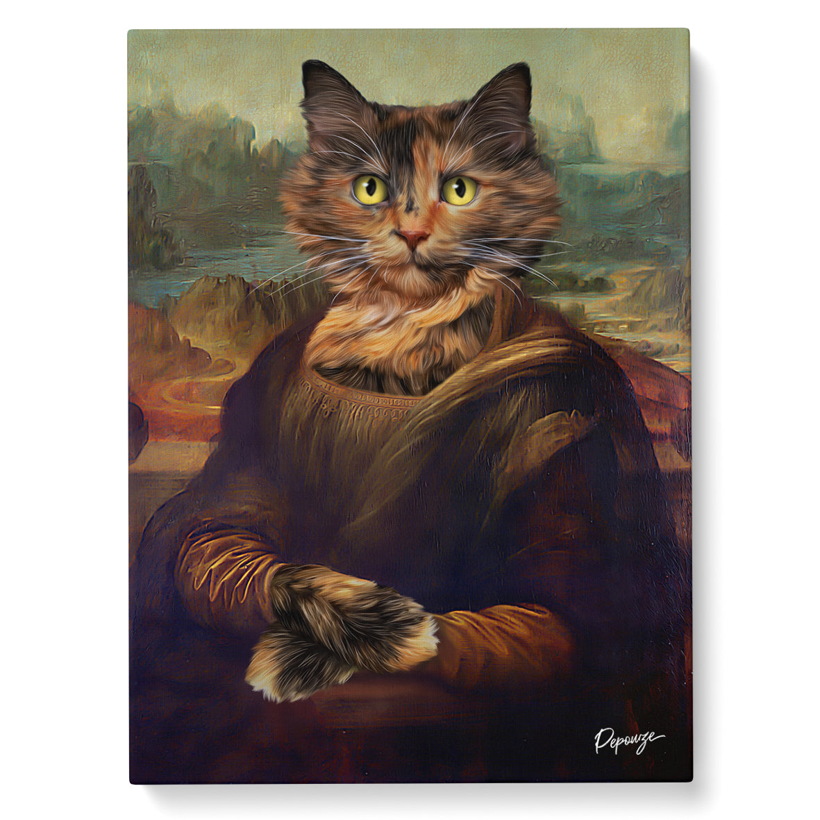 Portrait personnalisé de vos animaux | Renaissance | Chat en Joconde