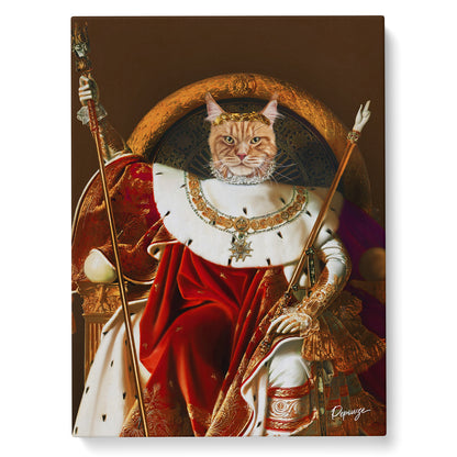 Portrait personnalisé de vos animaux | Royal | Tableau d'un chat en Empereur