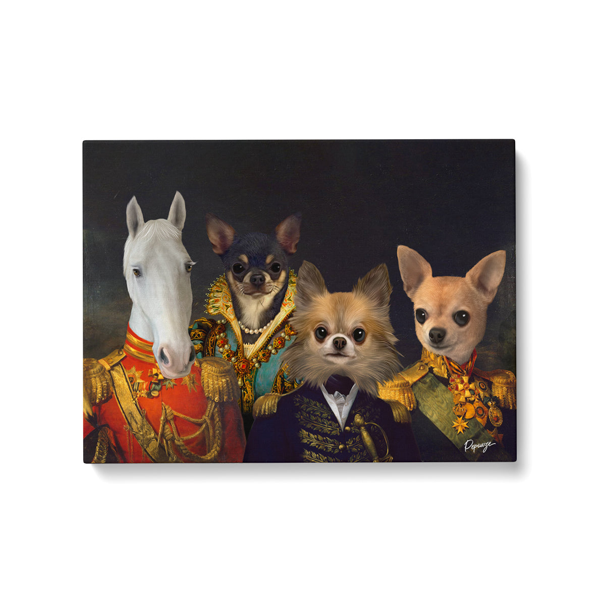 Image du produit La Grande Fratrie - Portrait personnalisé Animaux - Style Royal 👑