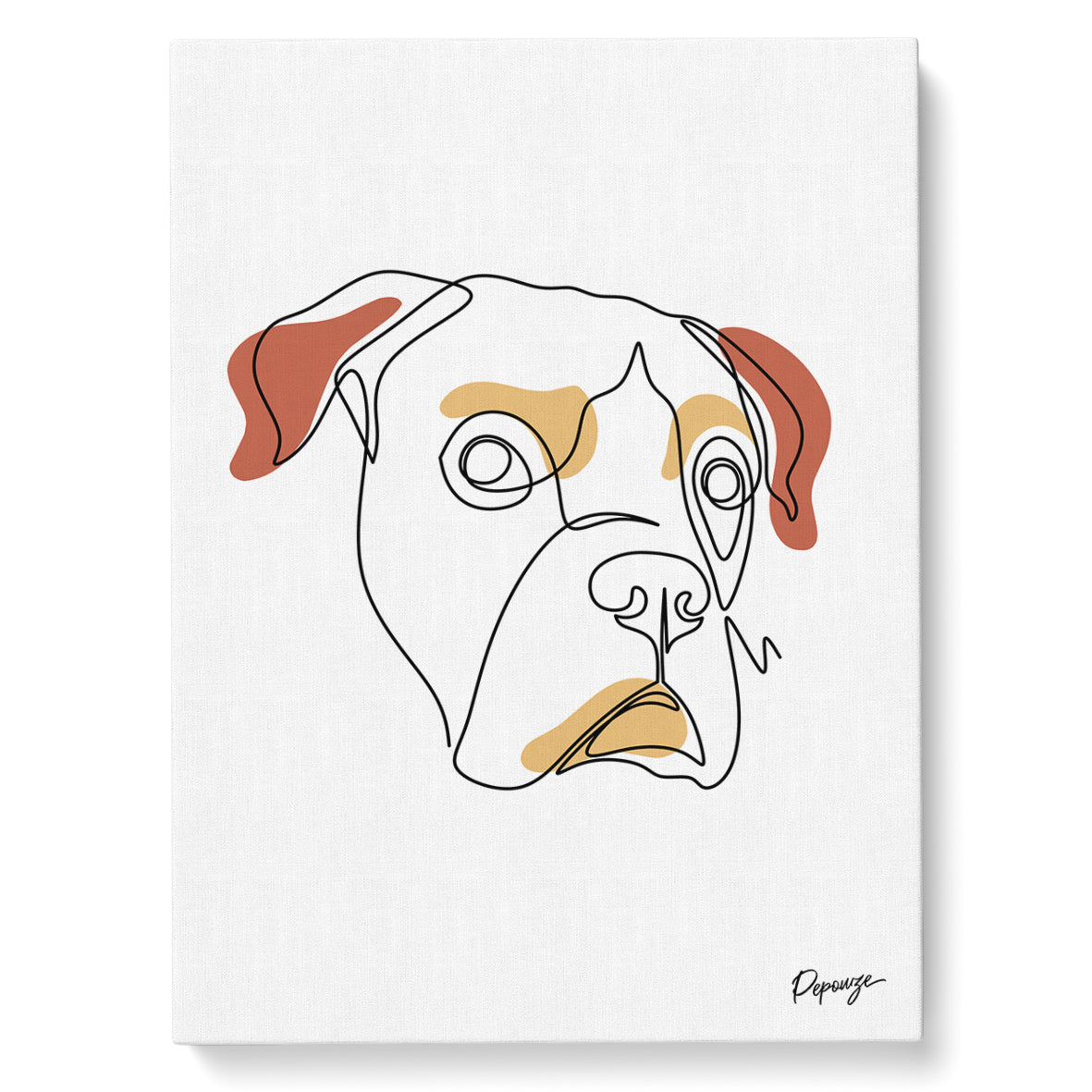 Portrait personnalisé de vos animaux | Pop Art | Tableau d'un chien en style line art