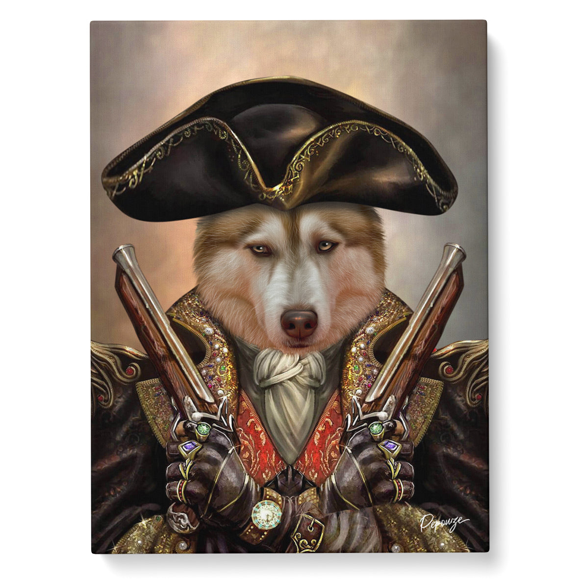 Portrait personnalisé de vos animaux | Rigolo | Chien en Pirate