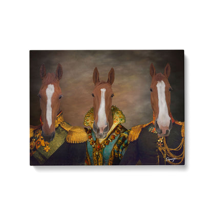 Portrait personnalisé de vos animaux | Royal | Tableau de trois chevaux en Général, Duchesse et Lieutenant