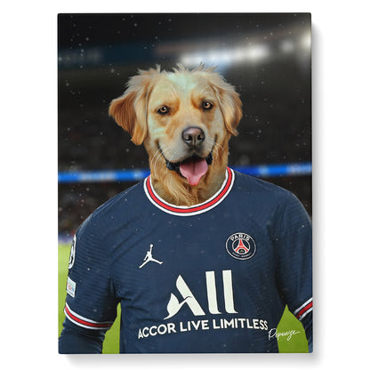 Portrait personnalisé de vos animaux | Rigolo | Tableau d'un chien en joueur de foot