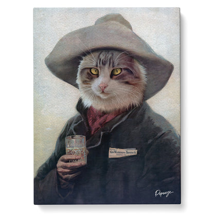 Portrait personnalisé de vos animaux | Métier | Tableau d'un chat en Prospecteur d'or